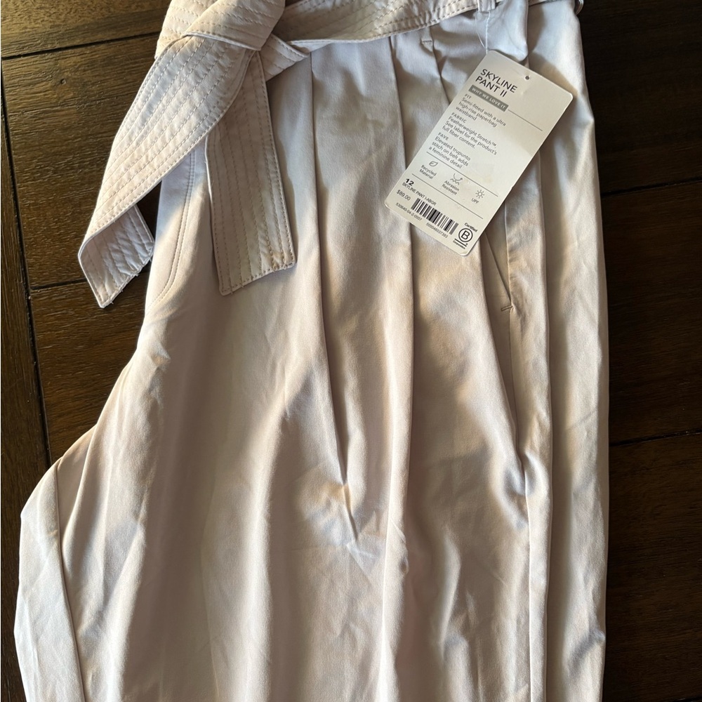 Beige High-Waisted Pants